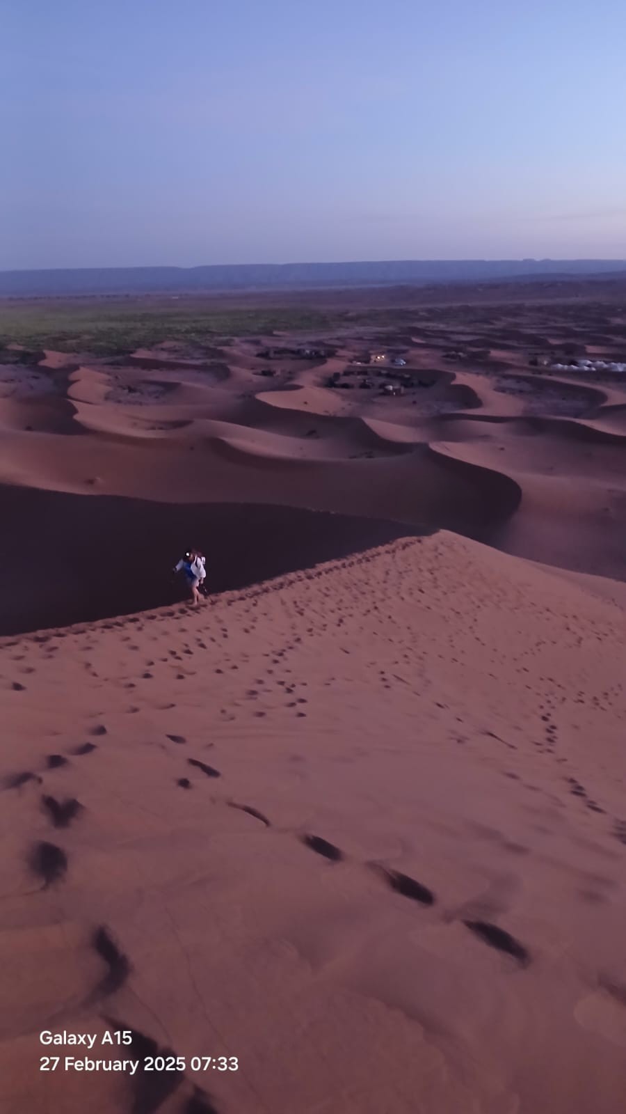 A person walking in desert